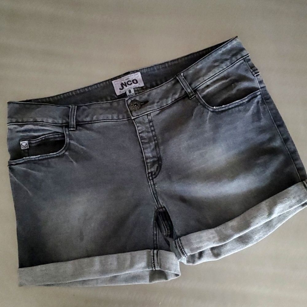JNCO Y2K Black Denim Shorts Womens Size 8 Skater Grunge Streetwear